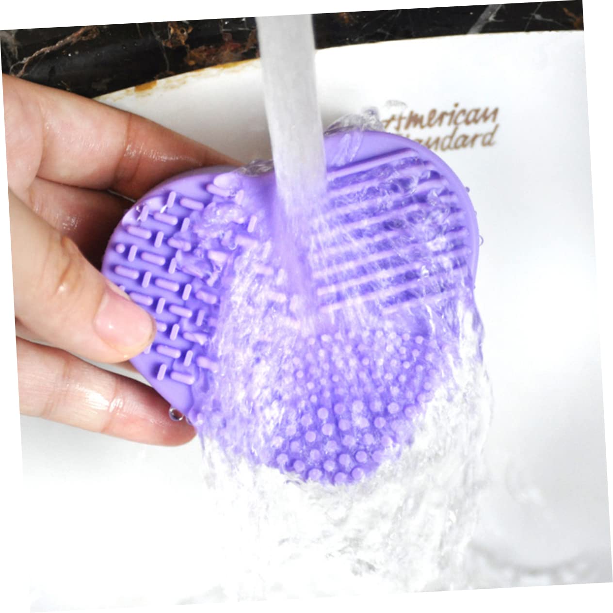 Makeup Brush Cleaner - Brush Cleaner - Brush Cleaner - Makeup Sponge - Cosmetic Accessories - Dry Cleaning Sponge - Brush Cleaning - Silicone Cleaning Mat - Beauty Gadget - Gift for Women - Heart-shaped - Pink and Purple - 2 Pieces - Image 8