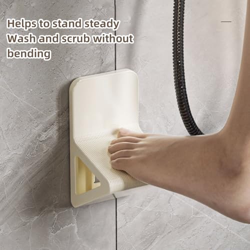 Shower stool - Footrest - Shoe bench - Shoe rack - Wall-mounted foot mat - Bath mat - Foot massager - Foot massage - Bathroom furniture - Bathroom rack - Bathroom - Toilet - Black & white - 2 pieces - Image 7