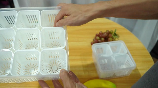 Storage box - Storage box with lid - Organizer - Food storage containers - Refrigerator organizer - Pallet - Divider pallet - Fruit bowl - Fruit basket - Ginger Organizer - 6 compartments - White - 1 piece - Image 7