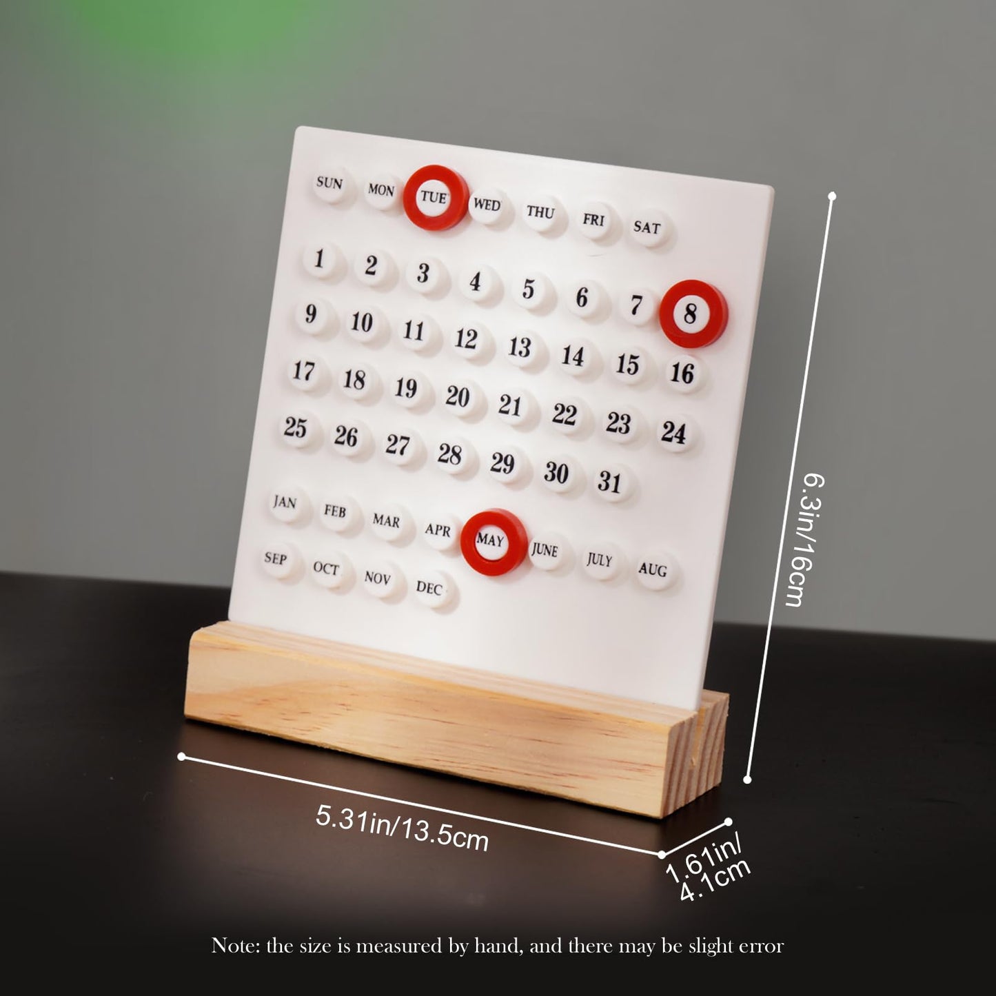 Perpetual Calendar - Desk Calendar - Desk Accessories - Home Decor - Wooden Calendar - Table Calendar - Office Supplies - Home Decor - Gadgets - Date Indicator - White - 1 Piece - Image 7