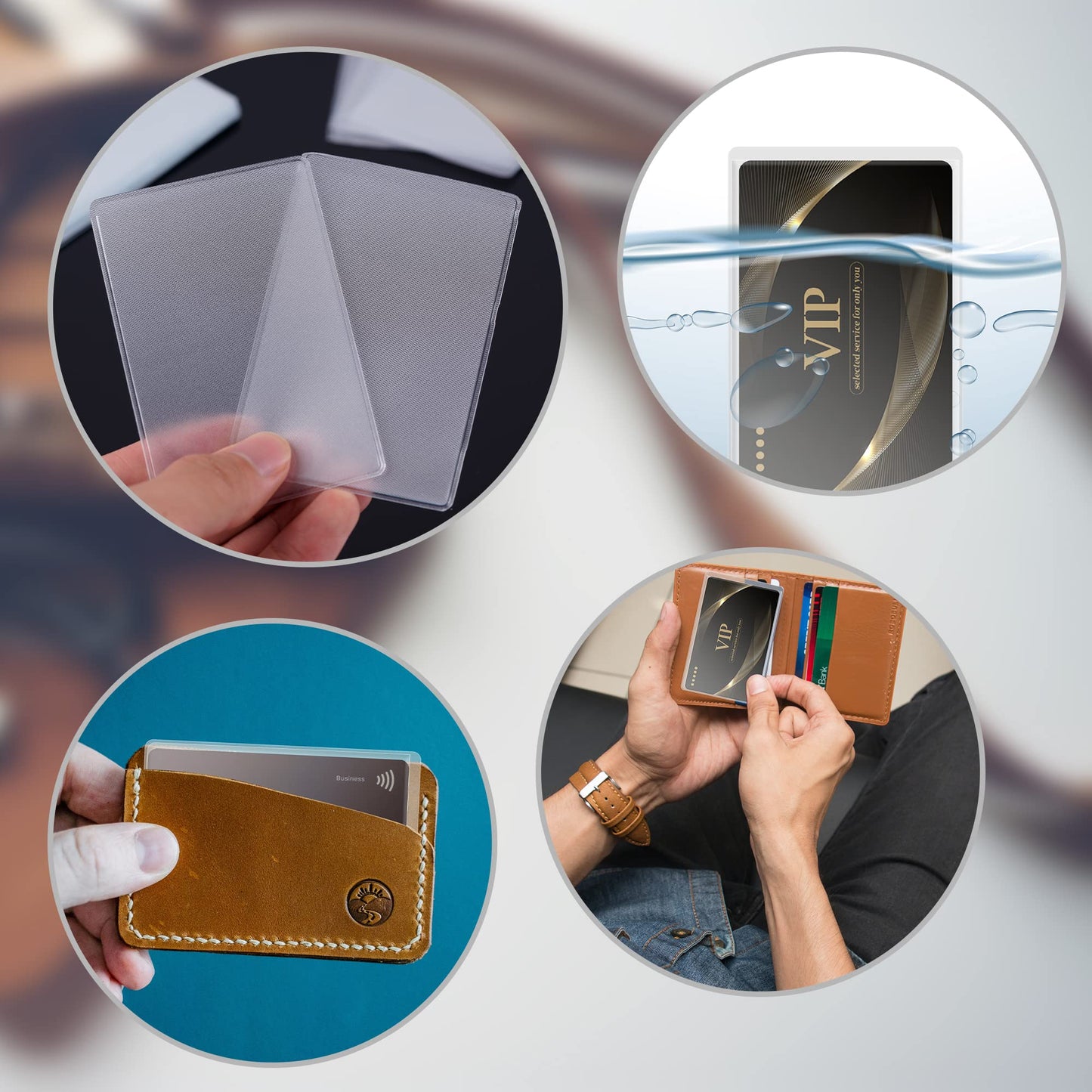 Transparent Card Holder - Bank Card Cover - ID Card Holder - Credit Card Holder - Public Transport Chip Card Cover - Protective Covers - Badge Holder - Waterproof - Plastic Card Cover - For Cards - 50x Horizontal & 50x Vertical - 100 pieces - Image 6