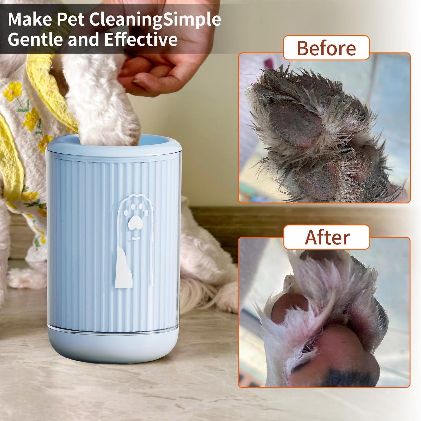 Dog Paw Cleaner - Paw Cleaner - Dog Paw Cleaner - Dog Accessories - Foot Cleaner - Coat Care - Dog Brush - Against Muddy Paws - Animal Supplies - Dog Wash - Portable - Soft Silicone - Blue - 1 Piece - Image 8