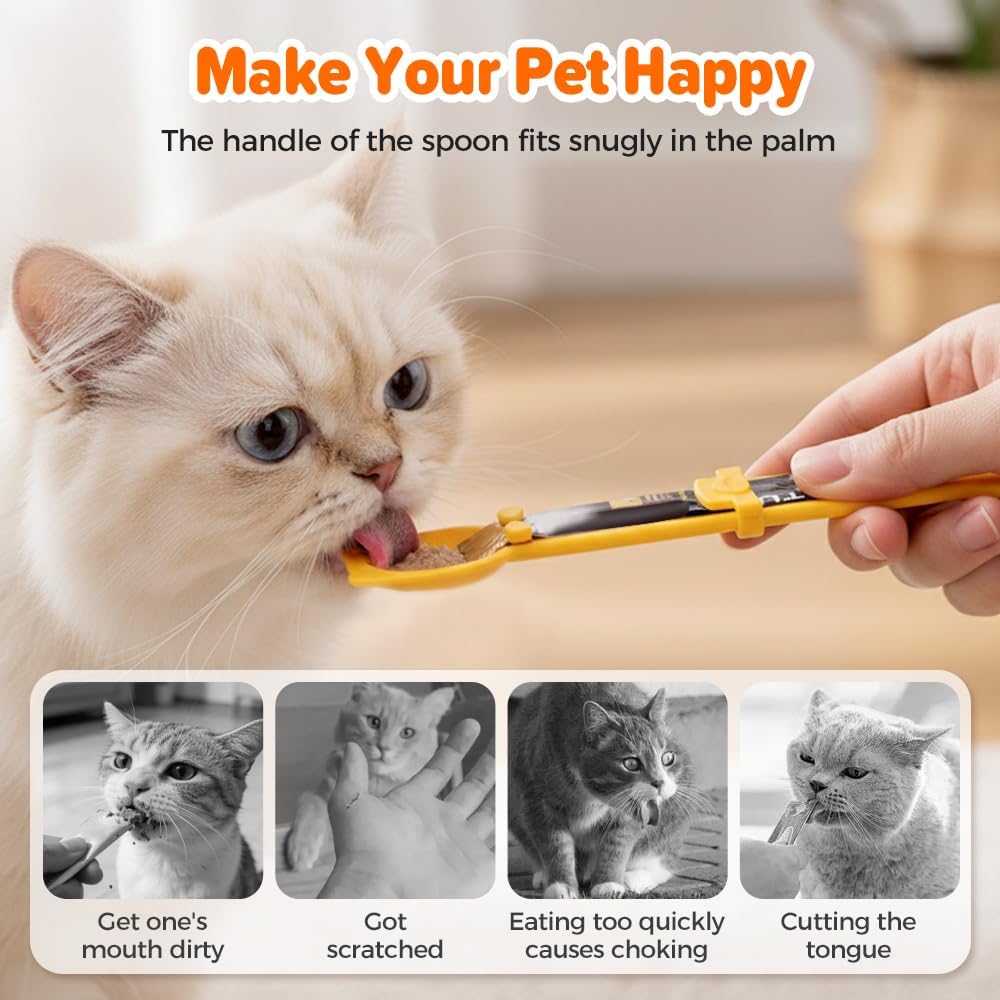 Cat Food Spoon - Cat Treats - Lick Snack - Liquid Snack - Feeding Spoon - Pet Supplies - Pet Accessories - Food Scoop - Treats - Dispenser - Food Bowl Accessories - Dog Food - Snack Holder - Multicolor - 4 pieces - Image 7