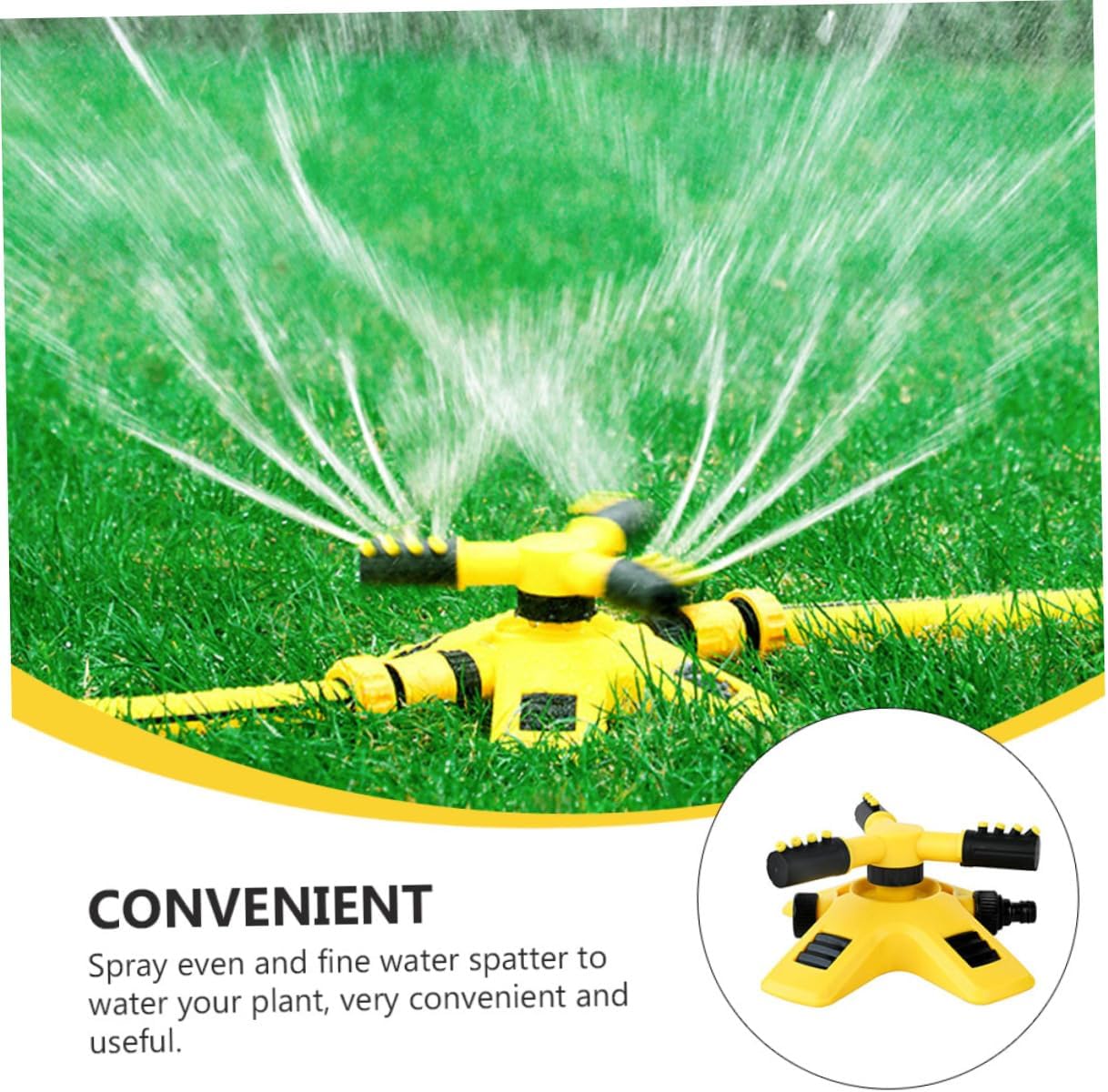 Garden Sprinkler - Lawn Sprinkler - Water Sprinkler - Garden Irrigation - Garden Sprinkler - Circular Sprinkler - Automatic Watering System - 360 Degree Rotation - Irrigation System - Garden Irrigation - Yellow and Black - 1 Piece - Image 8