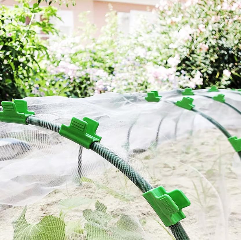 Greenhouse Clamps - Foil Clips - Pipe Clamps 16mm - Greenhouse Clips - Greenhouse Mounting - Tunnel Arch Clips - Vegetable Garden Accessories - Greenhouse - Fleece Cloth Holders - Bird Net Clamp - Insect Mesh Mounting - Garden Supplies - Plastic - Green - - Image 8