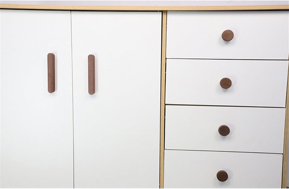 Furniture handles - Kitchen handles - Door handles - Cabinet handles - Drawer knobs - Furniture fittings - Kitchen fittings - Handles - Walnut - Wood - Wooden - Kitchen renovation - Modern - Black walnut - Bridge shape - Pitch 96mm - Walnut - Set of 4 - Image 7