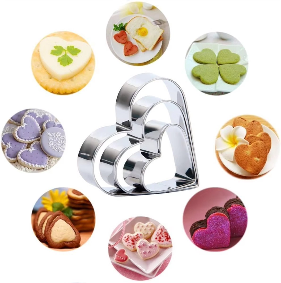 12x Cookie Cutter Set - Cookie Shapes - Flower, Heart, Round, Star - Image 6