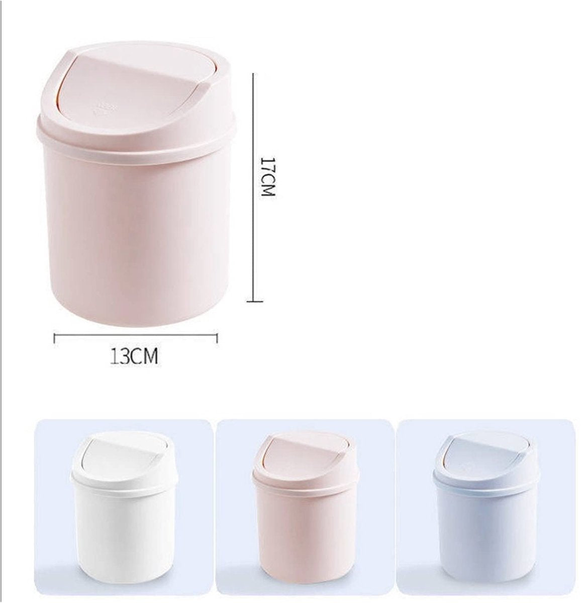 1-pack, pink, mini trash can, desk trash can, home office storage accessories - Image 5