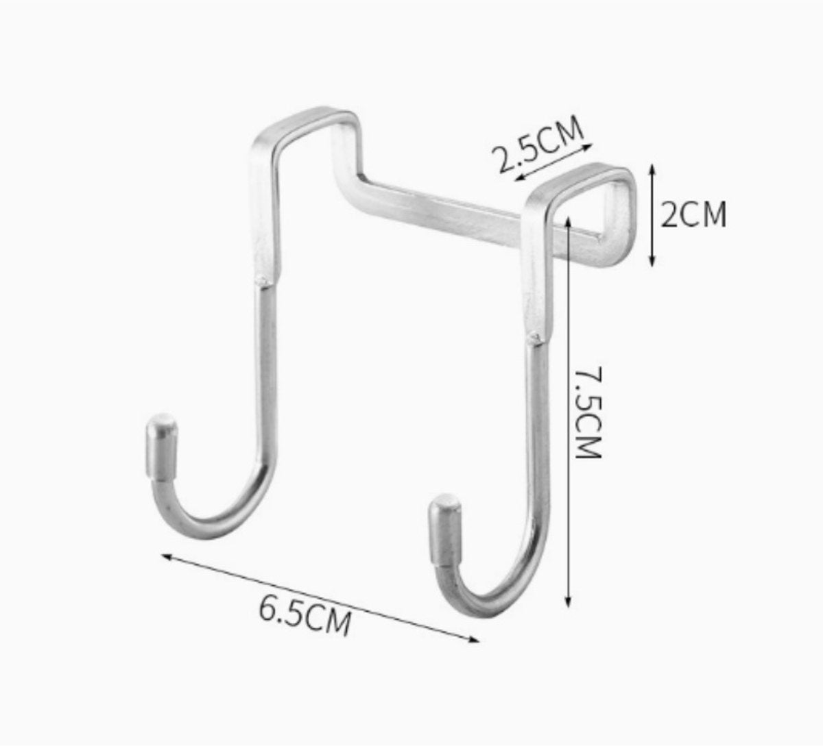 4 pieces - Hooks - Cabinet door hooks - S-shaped hooks - Storage hooks - Storage accessories - Suitable for kitchens, bathrooms, cabinets, nightstands - Silver - 6.5*2.5*7.5 cm - Image 7