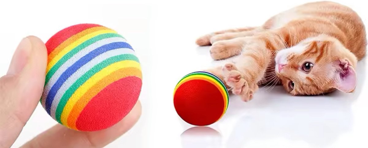 4 Pieces Cat Balls | Cat Toys | Cat Toys | Interactive Play | Kittens | 3.5 CM | Rainbow 4 Pieces - Image 6