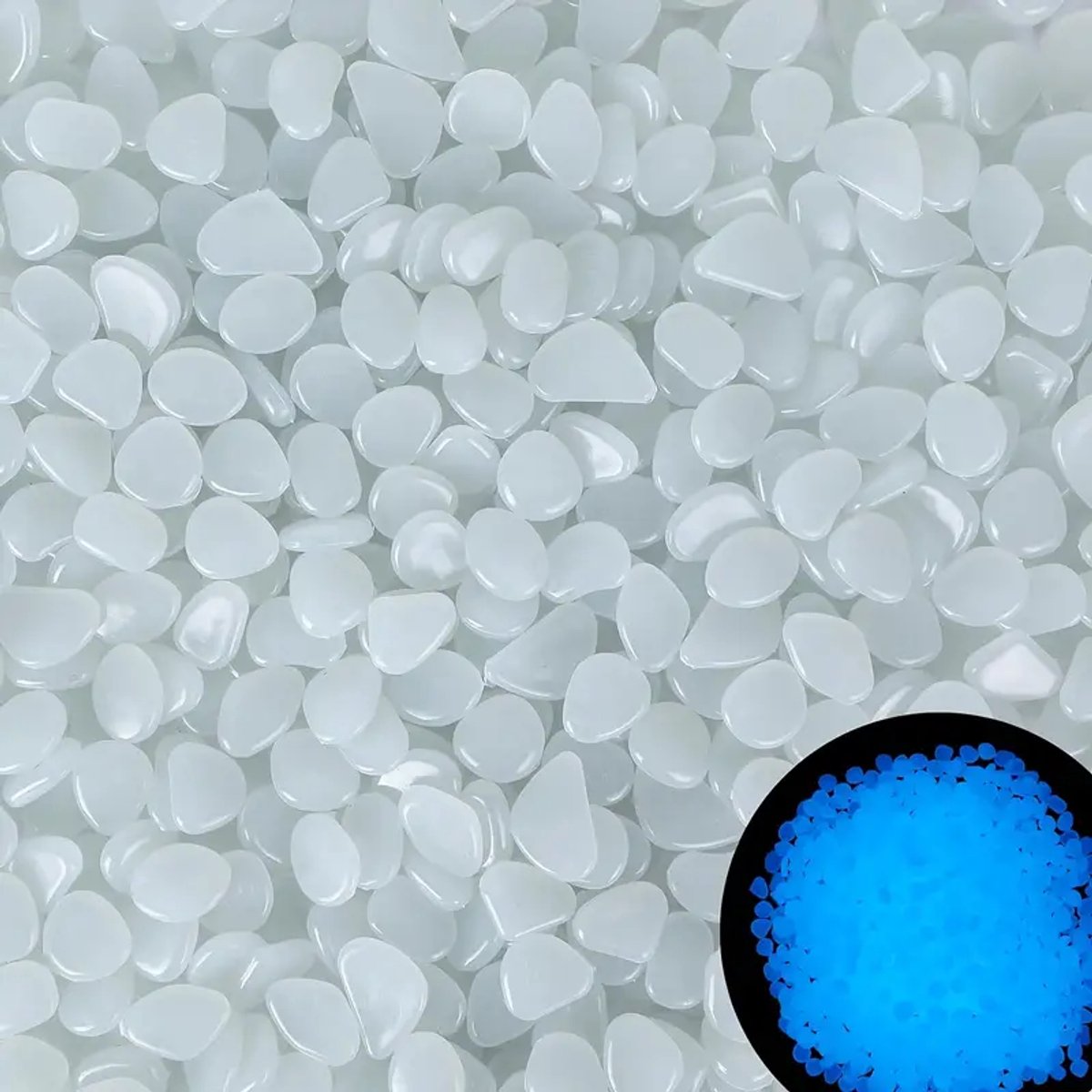 100x! Glow In The Dark Stones | Decorative Stones | Aquarium Pebbles | Garden Stones | Blue - Image 3