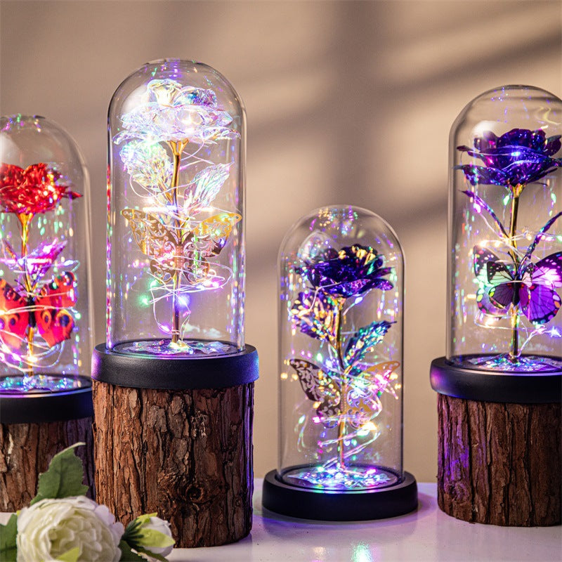 Purple & Silver Butterfly Lantern - Festive Decorative LED Light - Image 5