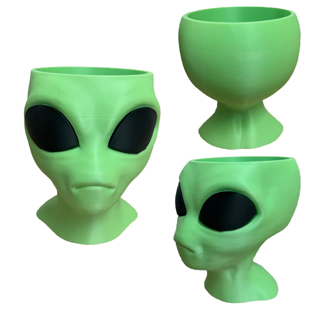 Alien Planter - Alien Bust Plant Pot - Scifi Indoor Planters - Space Indoor Home Decor - Cool Planters - Office Plant(grey) - Image 5