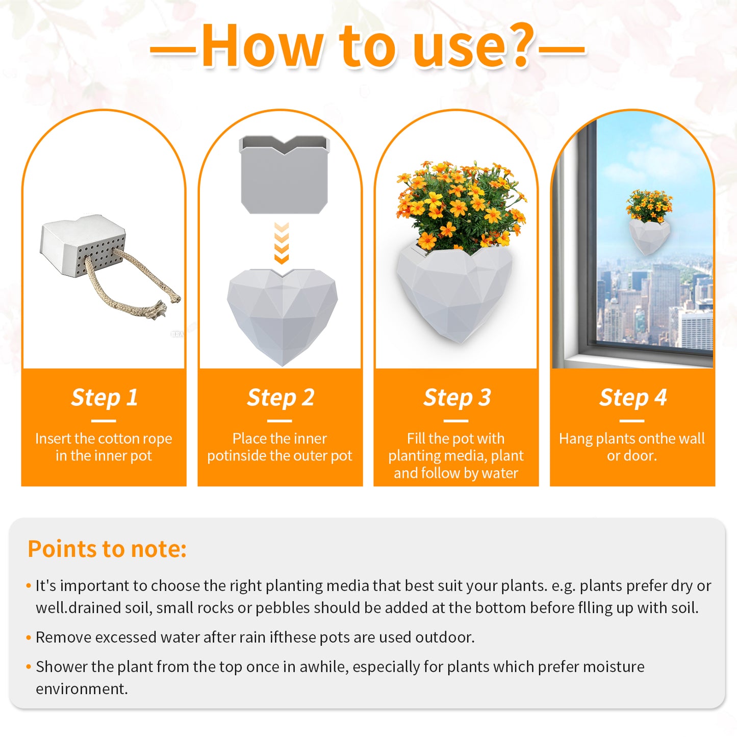 Wall Mounted Planter - NO DRILLING,Houseplant Wall Display Ideas,3D Printed Wall Planter with Drainage Tray - Image 4