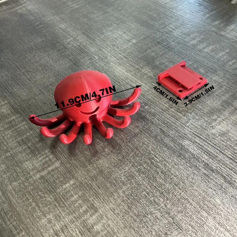3D Printed Octopus Hook (Red) - Image 3