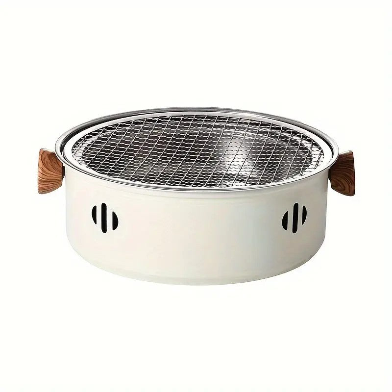 Portable mini tabletop barbecue grill, made of stainless steel, includes a grill mesh, designed for home use, and functions as a detachable charcoal grill. - Image 8