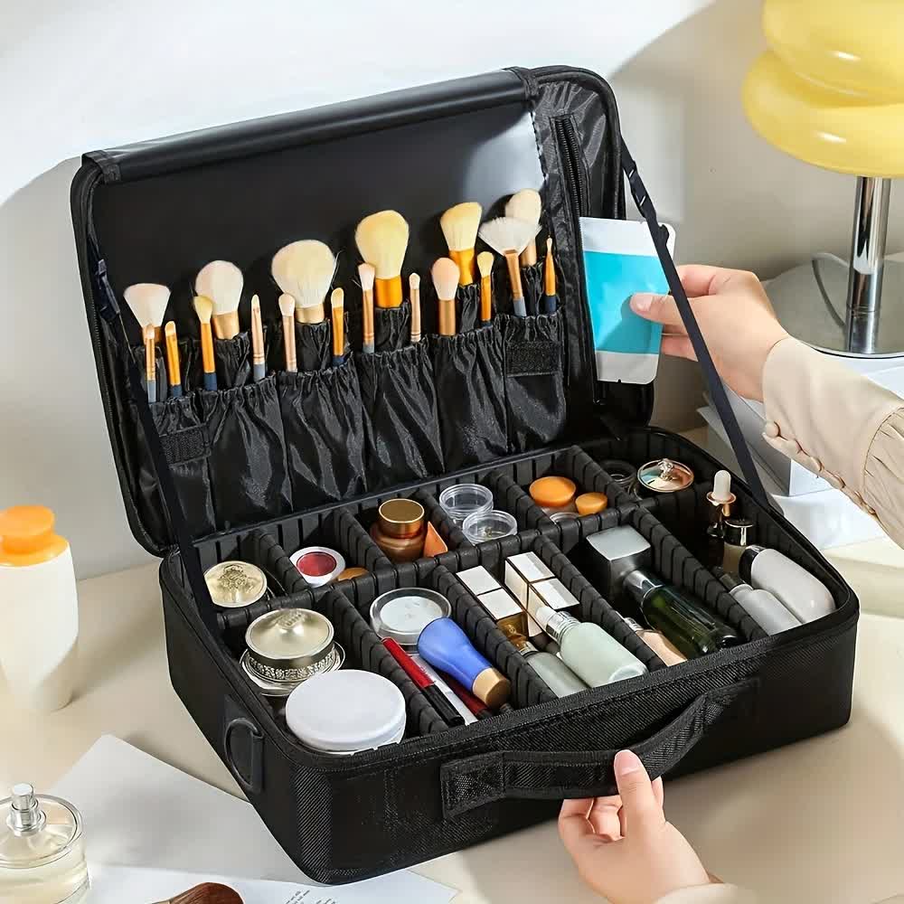 Professional Makeup Case: Flexible Zoning, Triple-tier Capacity, Your Hassle-free Travel Storage Partner. - Image 9