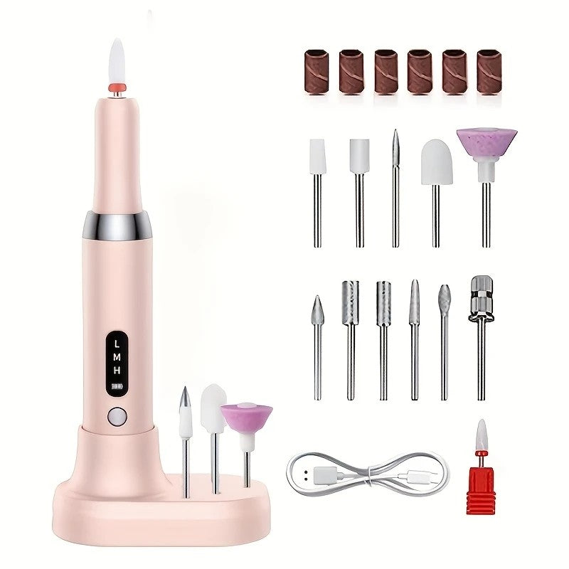 White Wireless Charging Nail Drill, 3-Speed Adjustable, Professional-Level Care in One Tool - Image 8