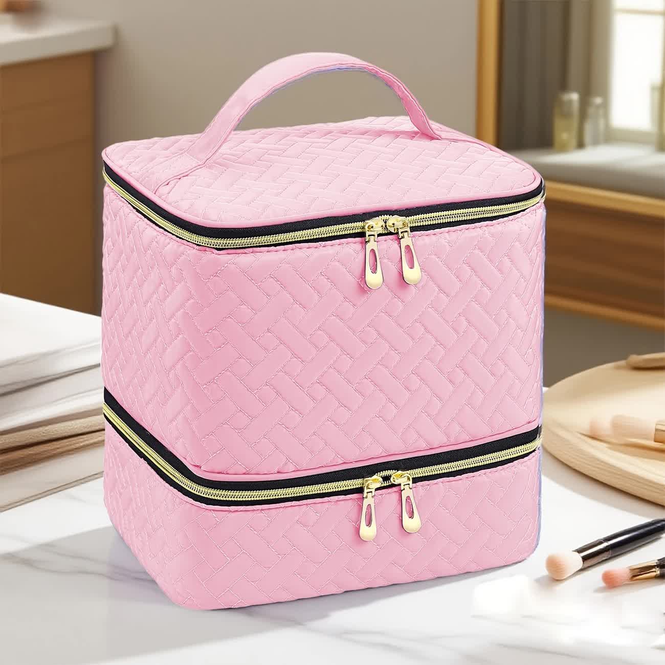 BLACK Double‑layer woven storage, scientifically organized with large capacity—Professional Nail Tool Carry‑on Bag, keeping tools perfectly ordered. - Image 9