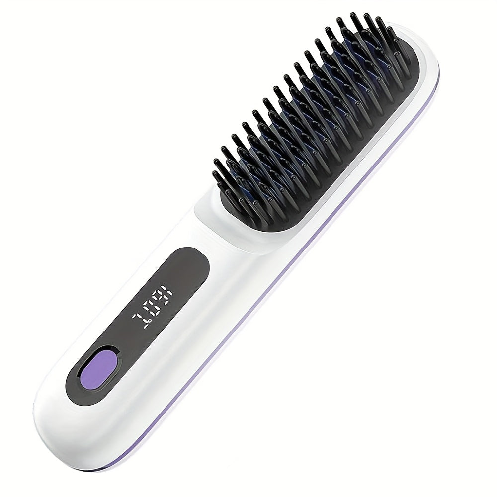 Wireless Hair Straightening Brush, Fast Heating, Women's Exclusive Styling Brush, Portable and Lightweight, Type-C Charging Port, Heat-Proof Design, USB Rechargeable.black - Image 8