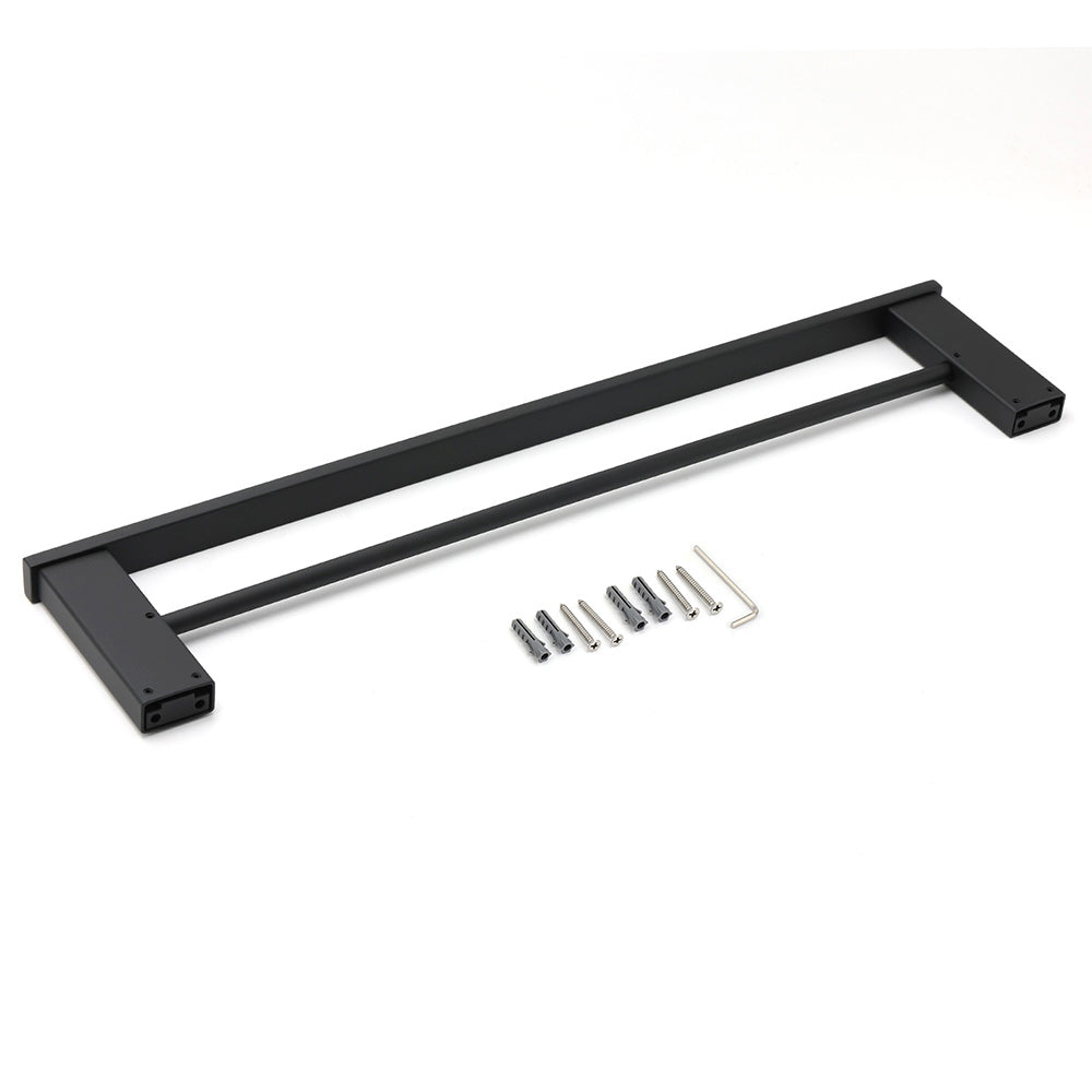 Matt Black Cubic Square 600mm Double Towel Rail Rack Hanger Holder Bar Wall Kit - Image 4