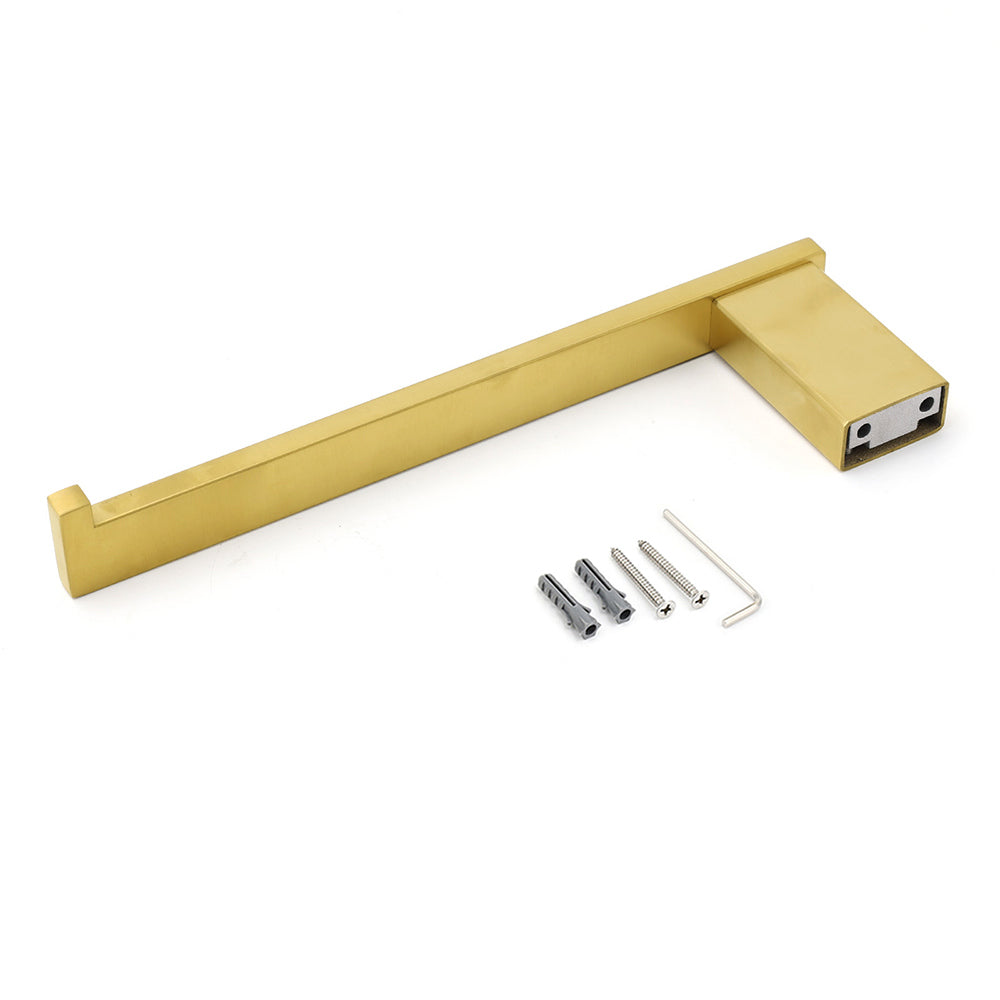Brushed Gold Cubic Square Towel Holder Rack Clothes Hook Kit Bathroom Accessory - Image 4