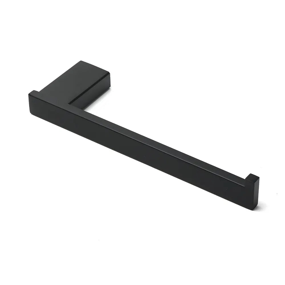 Bathroom Matt Black Stainless Steel Square Towel Rack Clothes Wall Mount Holder - Image 3