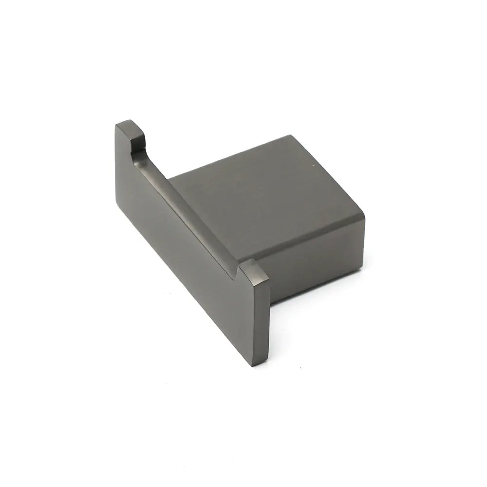 Gun Metal Square Robe Hook Clothes Towel Rack Holder Wall Mounted Double Hanger - Image 3