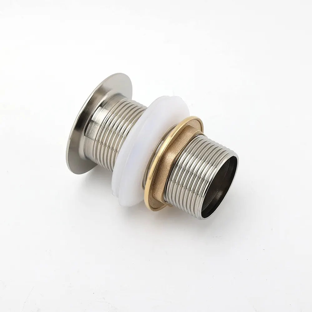 Brushed Nickel 32mm Push Pop Up Waste Plug Non-Overflow Basin Sink Drain Outlet - Image 4