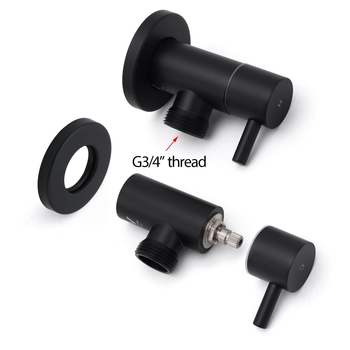 Black Washing Machine 1/4 Turn Twin Taps Laundry Room Hot Cold Water Wall Set - Image 4