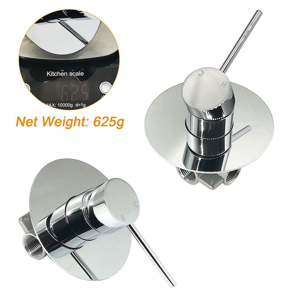 Watermark Round Pin Lever Hot Cold Water Mixer Bathroom Shower Tap Valve Chrome - Image 3