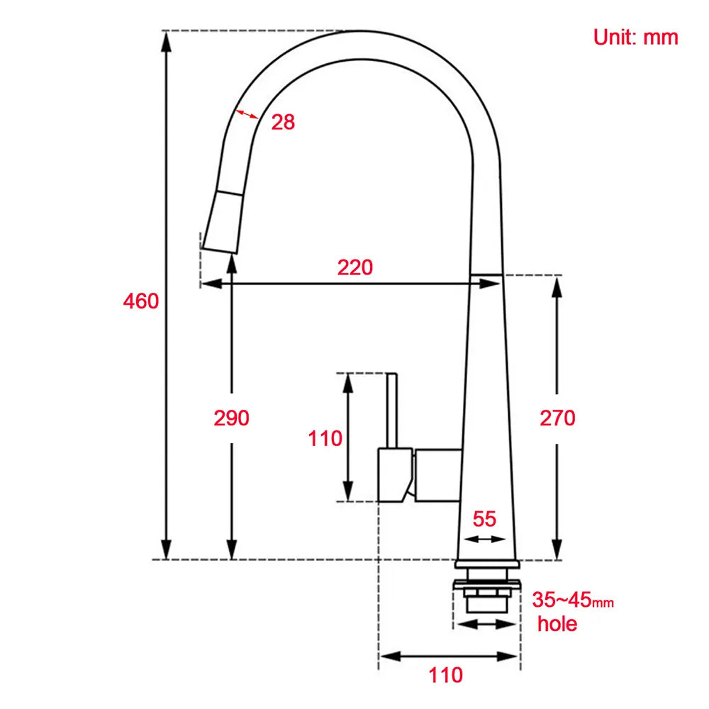 Matte White 2 Modes Spray Kitchen Mixer Pull Out Sink Tap Laundry Swivel Faucet - Image 8