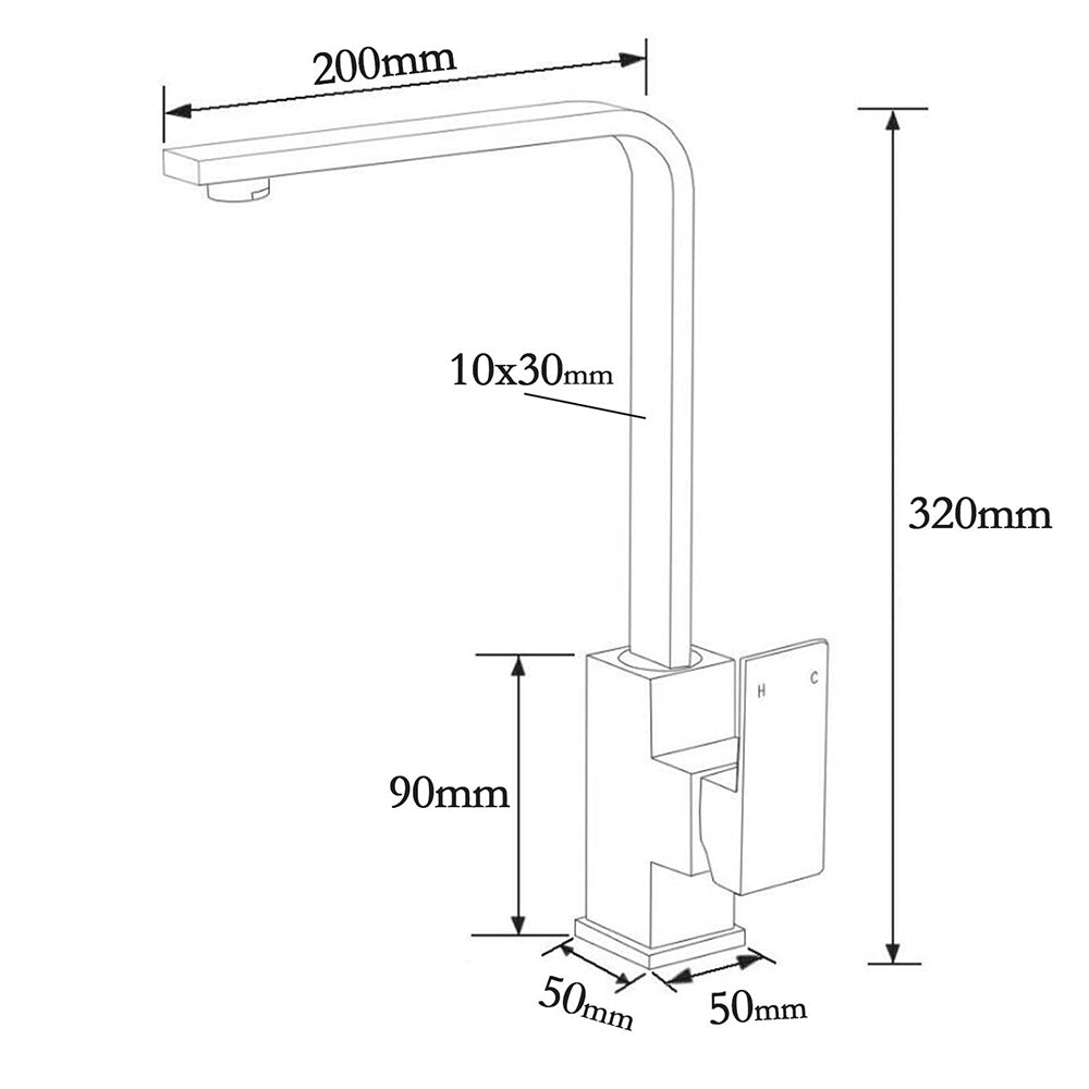 WELS Brushed Gold Gooseneck 360º Swivel Laundry Sink Kitchen Mixer Faucet Tap - Image 8