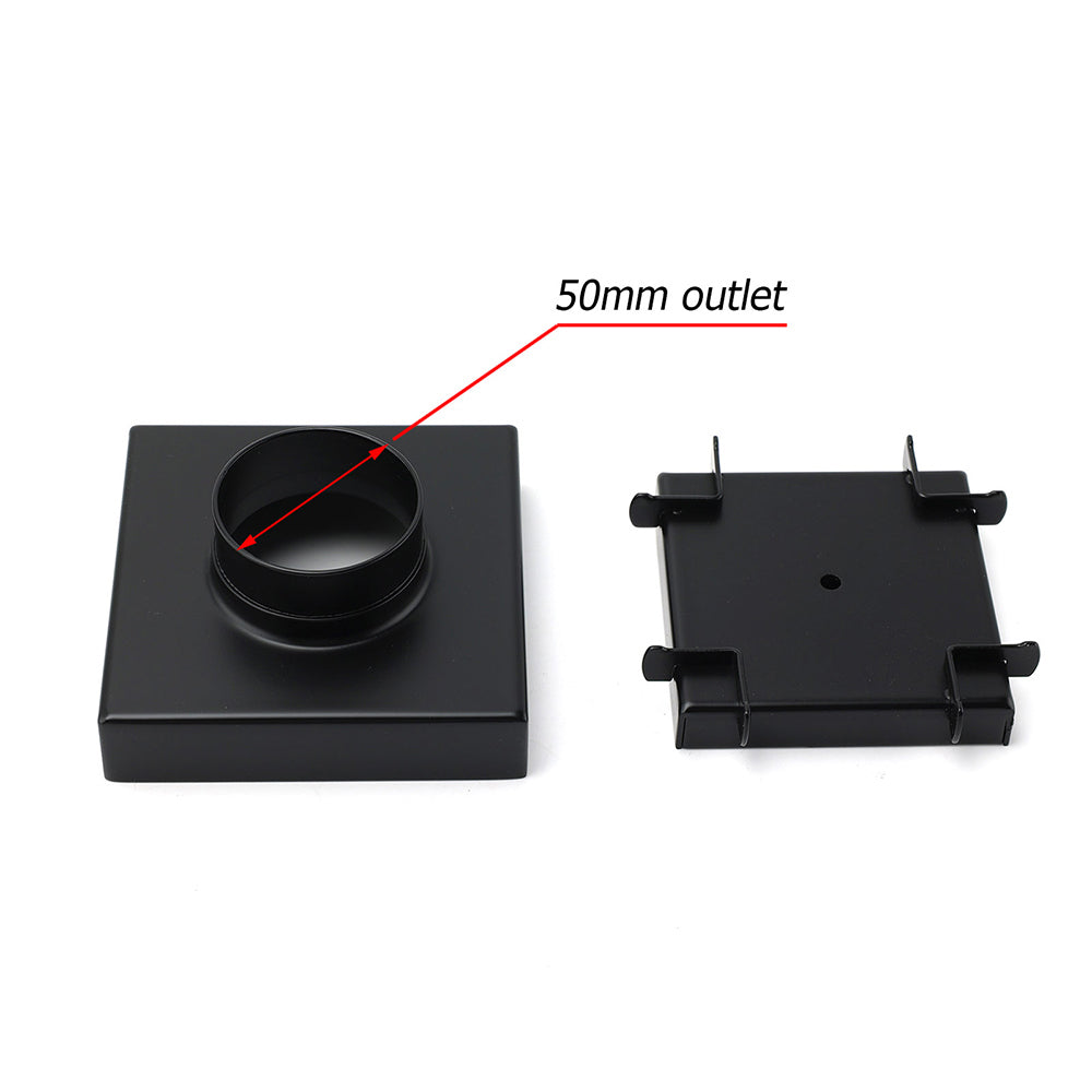WaterMark Matt Black 100x100mm Square Tile Insert Shower Grate Floor Drain 50mm Waste - Image 4
