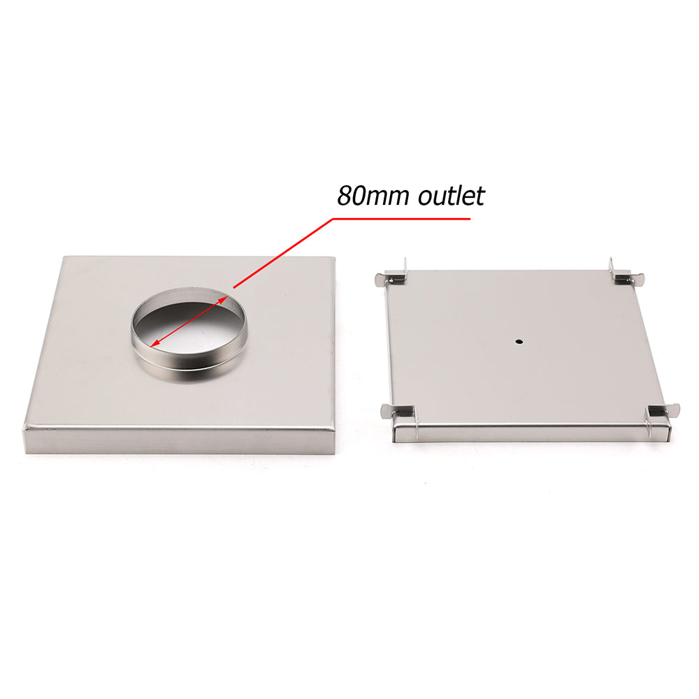 Bathroom Large Square 200x200mm Tile Insert Floor Drain Shower Grate 80mm Waste - Image 4
