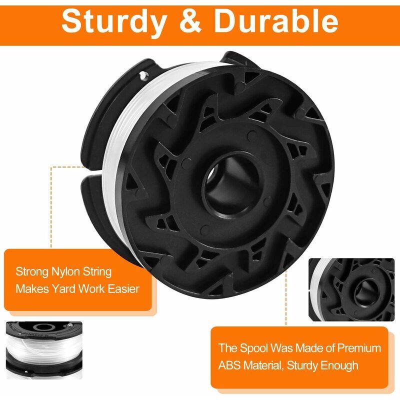 Trimmer Line Spool Pack with 1 Spool Cover and 1 Spring, Trimmer Line Spool for Black and Decker Trimmers - Image 4