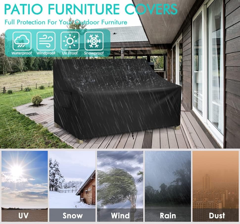Sofa Cover Waterproof, 4-Seater Outdoor Sofa, Heavy Duty Deep Lounge, Large Garden Furniture with Air Vent - Image 5