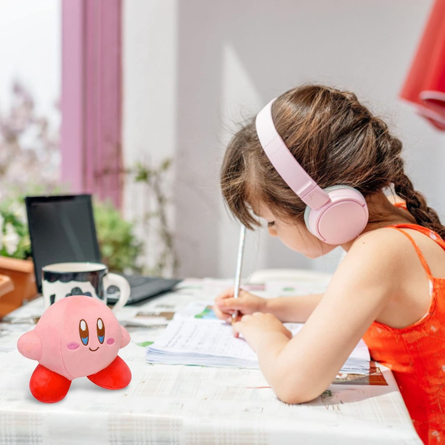 Kirby Plush Toy Pink Kirby Stuffed Animal Plush Toys Kirby Doll Figure Kirby Plush Anime Game Kirby Soft Sleeping Pillow Gift Toy for Girls Boys - Image 3