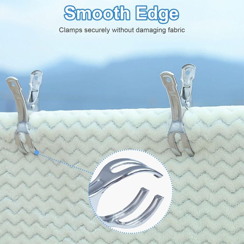 10-pack Large Stainless Steel Clothes Pegs, Heavy Duty Giant Clothes Pegs for Sunbeds, Pool Covers - Image 5