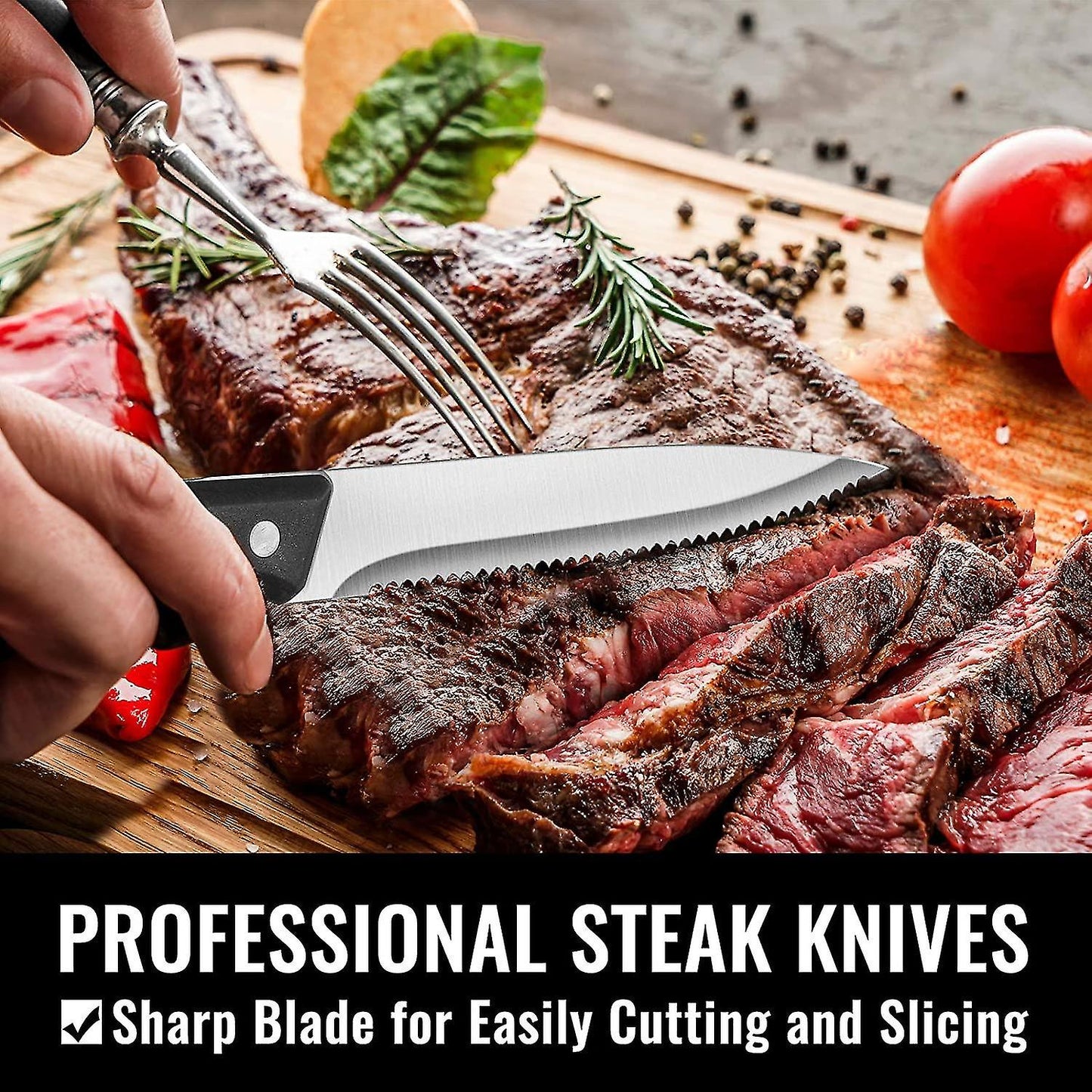 Stainless Steel Cutlery Set for 8 People with Steak Knives - 48 Pieces for Home, Kitchen, Restaurant - Image 5