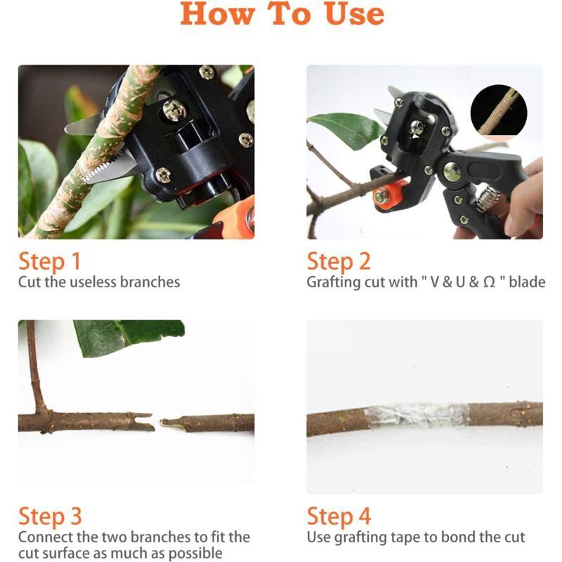 Professional Grafting Scissors Garden Scissors Tree Grafting Pliers Garden Grafting Kit for Trees (Black Cloth Bag + Rubber Band + Membrane) - Image 5
