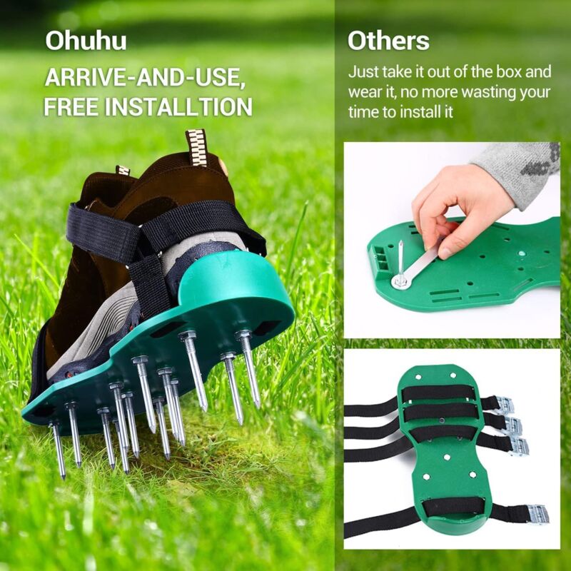 Lawn Aerator Sandals Free Installation, Lawn Spike Shoes Lawn Vertical Cutter Lawn Shoes Garden - Image 5