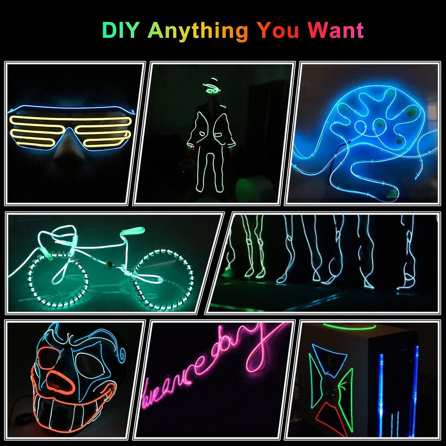 Car LED Interior Strip Light 3m USB Neon Wire Lamps Glowing Ambient Lighting Car Decorations Interior Red - Image 5