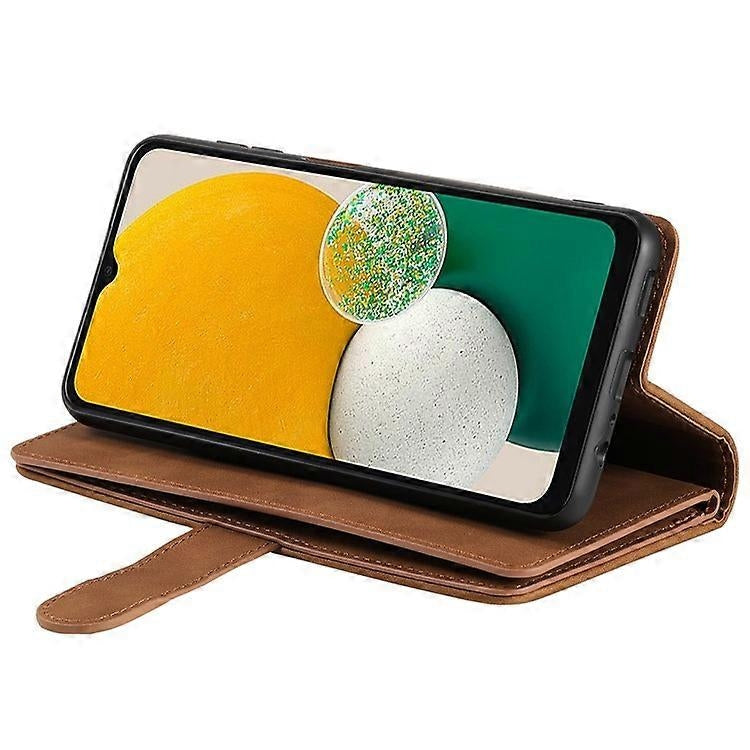 Compatible Case for Samsung Galaxy A26 5G PU Leather Phone Case with Zipper Wallet 9 Card Slots-Perfect Brown - Image 5