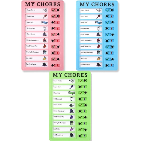 pcs checklist board - daily schedule to do list board memo - plastic chores chart with slider portable to do list for - Image 3