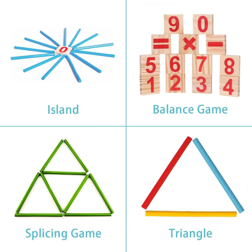 Montessori Math Toy, Wooden Sticks Digital Game with Counting Blo - Image 5