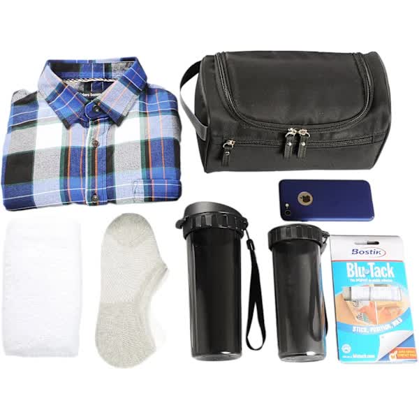 Men's Toiletry Bag, Small Travel Toiletry Bag, for Shaving, Shower, Bathroom, Hygiene Items, Black - Image 4