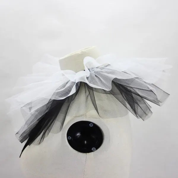Women's Renaissance Tulle Ruffled False Collar Layered Black White Mesh Clown Choker Lace Up Victorian Neck Ruff Shawl Cosplay Props - Image 5