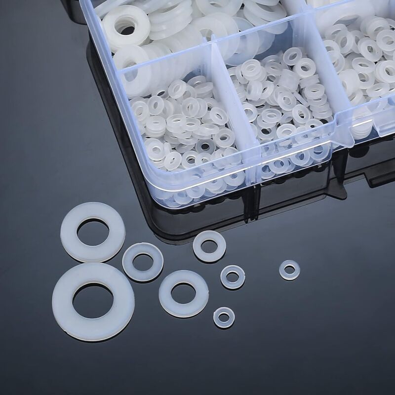 500 Pieces Nylon Flat Washers, Flat Washers Insulation Round Spacer Plumbing Assortment Kit - White, M2/M2.5/M3/M4/M5/M6/M8/M10 - Image 5