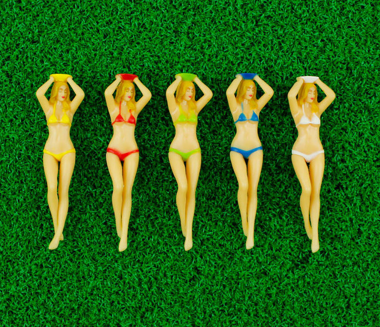 pcs Multicolor Sexy Bikini Women Golf T-shirts Gift New Design Plastic Golf Tee Shirts For Naked Girls - Women Golf Accessories - Image 3